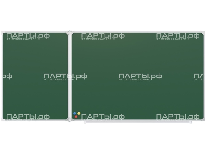 Двухэлементная магнитная доска для мела 225х100 см эмаль ДЗ 2.22