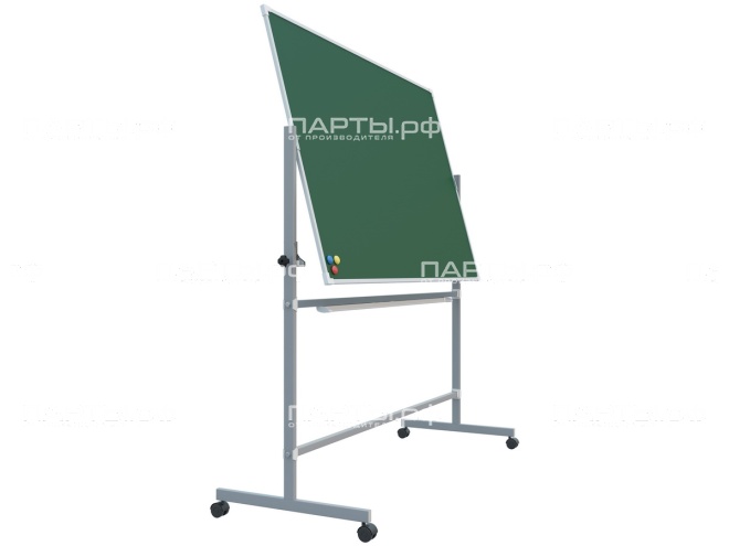 Двухсторонняя поворотная передвижная магнитная доска меловая 150х100 см ДЗ П.22