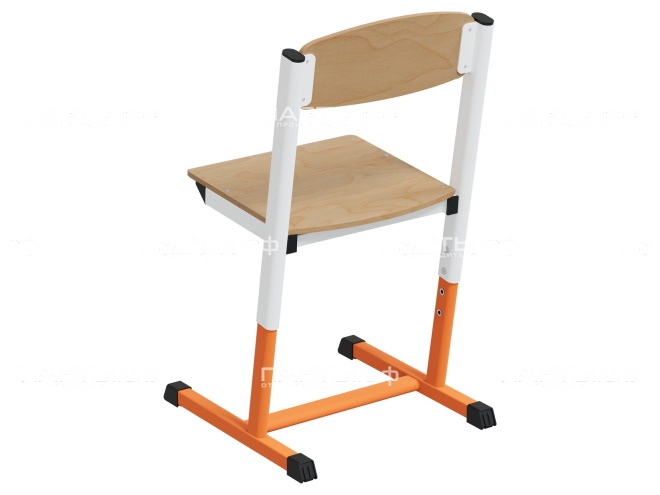Стул школьный ученический 3-5 г/р "Альтер" регулируемый СтУ.35.А-БО (фанера, м/к белый/оранжевый)