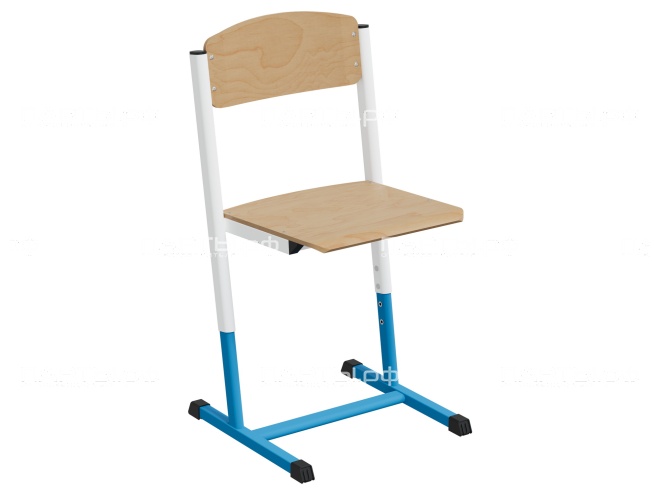 Стул школьный ученический 5-7 г/р "Альтер" регулируемый СтУ.57.А-БС (фанера, м/к белый/синий)