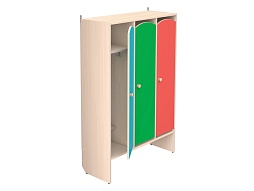 Шкафчик 3-секционный для детского сада "цветной" - ШКД3дц