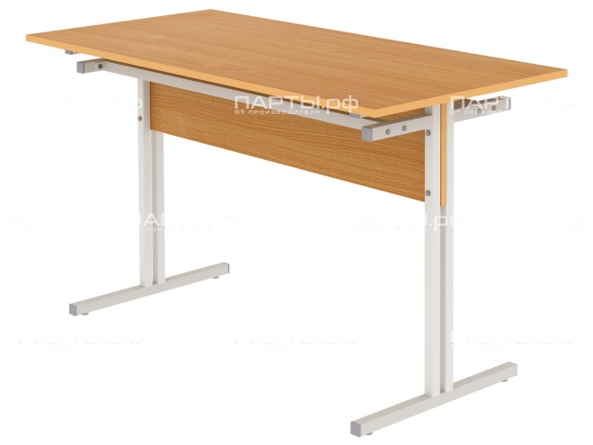 Стол для школьной столовой обеденный 4-местный для табуретов 6 г/р СТЛт4.6 (бук, м/к серый, квадратная труба)