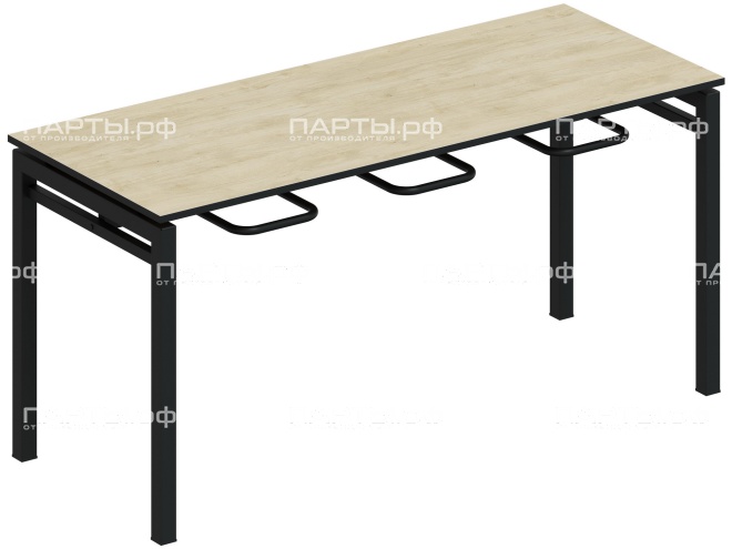 Стол обеденный 6-ти местный с креплением для табуретов СО.6.15.КТ-Ч.Д (дуб "Бардолино", м/к черный)