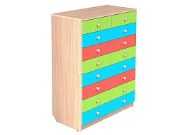 Комод детский на 16 ящиков "цветной" - КМД16дц