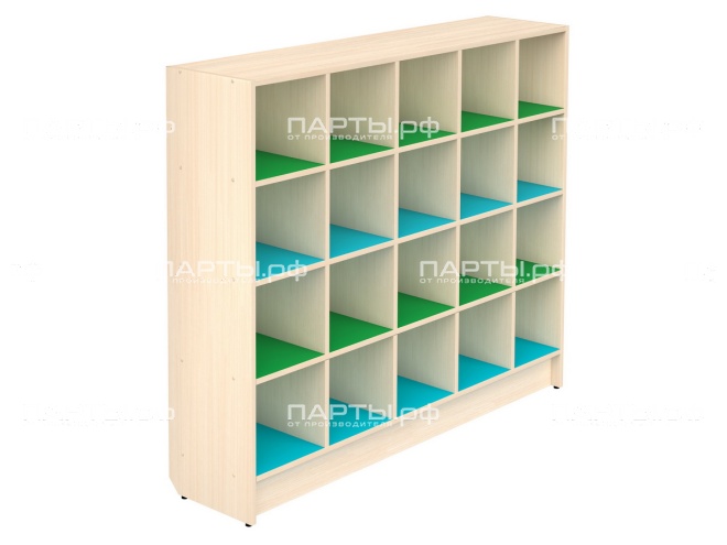 Шкаф для горшков для детского сада на 20 мест "дуб цветной" ШГД20дц