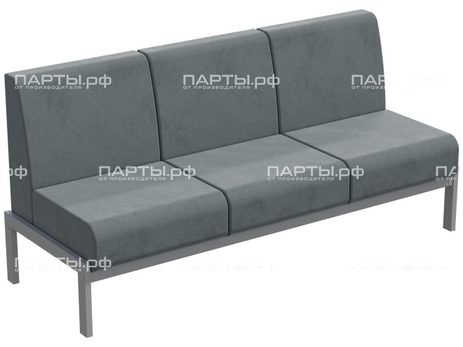 Диван модульный 3-местный "Лофт" 1760х640х820 мм ДМЛ.3-С.С (обивка - серый, м/к - серый) Диван модульный 3-местный "Лофт" 1760х640х820 мм ДМЛ.3-С.С (обивка - серый, м/к - серый)