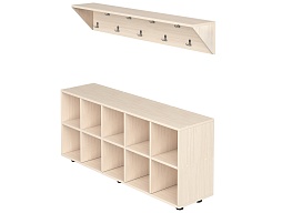 Вешалка напольная пристенная на 10 мест - ВШЛт1.10-Д