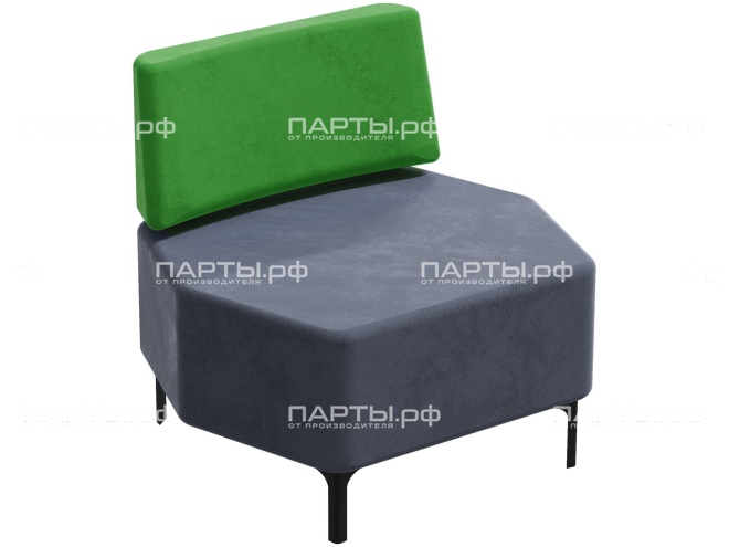 Диван 1-местный "Флекс" 830х700х770 мм ДФ.1-СЗ (обивка - серый/зеленый)