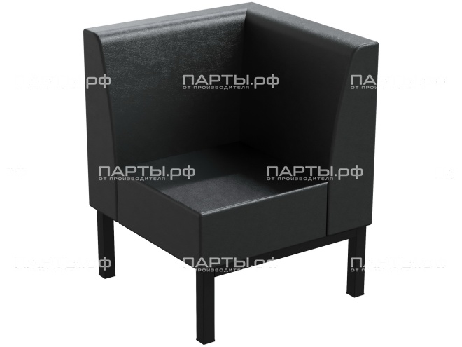 Диван модульный угловой "Лофт" 640х640х820 мм ДМЛ.У-Ч.Ч (обивка - черный, м/к - черный) Диван модульный угловой "Лофт" 640х640х820 мм ДМЛ.У-Ч.Ч (обивка - черный, м/к - черный)