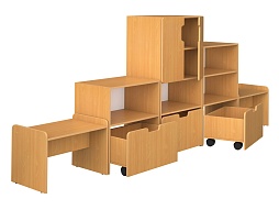 Стенка для группы детского сада 4 "бук" - СГД1.04б