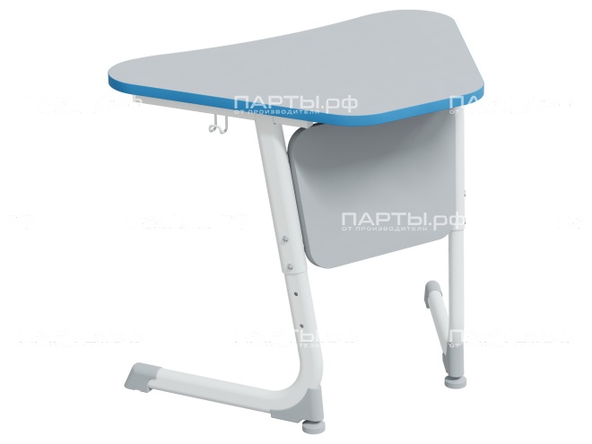 Стол модульный Трапеция 5-7 г/р "Логика" регулируемый СУ.1.57.ЛТЦ-Б.СС (серый/синий, м/к белый)