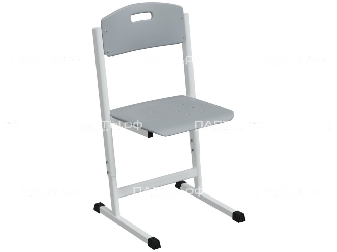 Стул школьный ученический 5-7 г/р "Альтер" PL регулируемый СтУ.57.АП-Б.С (серый, м/к белый)