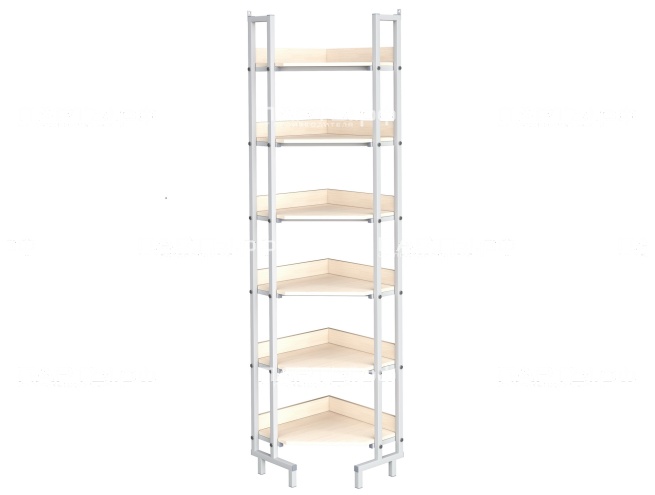 Стеллаж библиотечный угловой СБУ1-С.Д (дуб "Молочный", м/к серый, квадратная труба) Стеллаж библиотечный угловой СБУ1-С.Д (дуб "Молочный", м/к серый, квадратная труба)