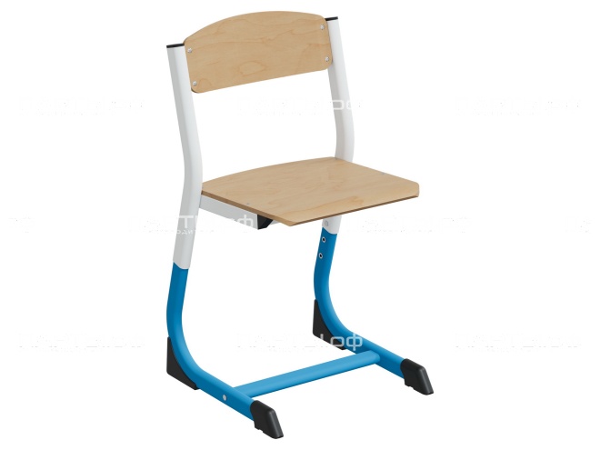 Стул школьный ученический 3-5 г/р "Логика" регулируемый СтУ.35.Л-БС (фанера, м/к белый/синий)