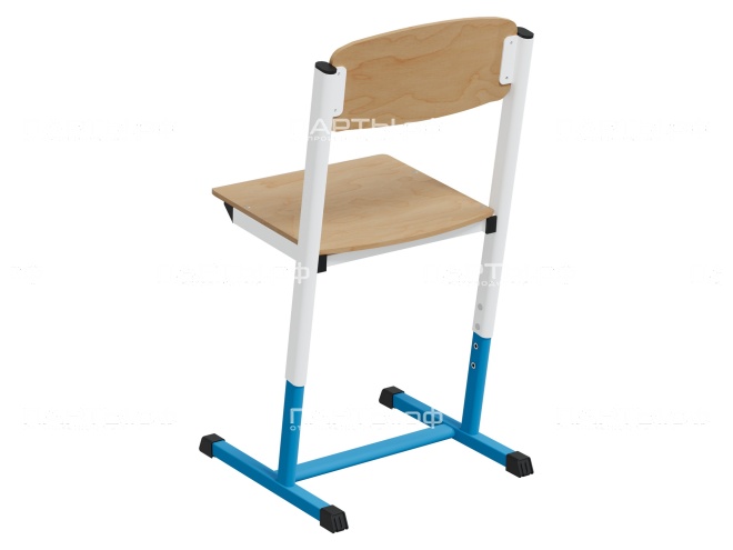 Стул школьный ученический 5-7 г/р "Альтер" регулируемый СтУ.57.А-БС (фанера, м/к белый/синий)