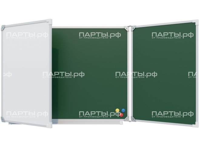Трёхэлементная магнитная доска комбинированная 200x75 см эмаль ДК 3.31 Трёхэлементная магнитная доска комбинированная 200x75 см эмаль ДК 3.31