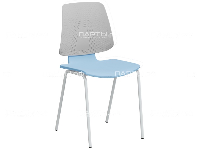 Стул обеденный "Альфа" СтО.66.А-Б.СС (серый/синий, м/к белый)