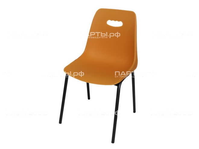 Стул пластиковый на металлокаркасе 6 г/р 272-О (оранжевый, м/к черный)