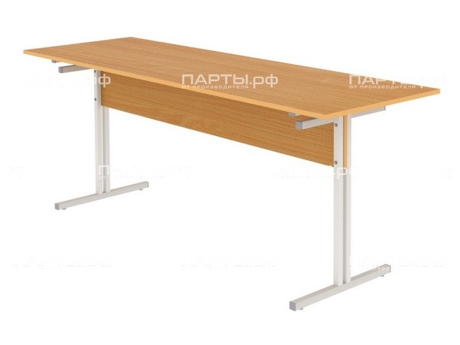 Стол для школьной столовой обеденный 6-местный для скамеек 5 г/р СТЛс6.5 (бук, м/к серый, квадратная труба)