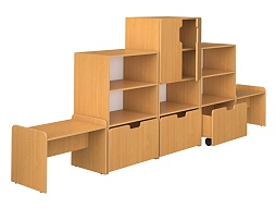 Стенка для группы детского сада 3 "бук" - СГД1.03б